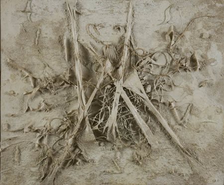 Shimpei Sakakura - Bianco - 9 - 1993 tecnica mista su tela cm. 38x45 Firma...