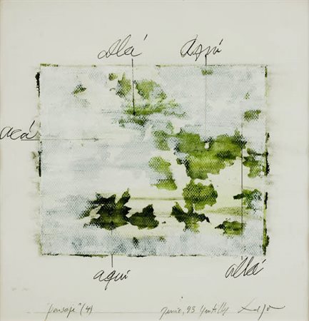 Antonio Lazo - Paisaje (4) - 1993 tecnica mista su carta cm. 35x35 Firma in...