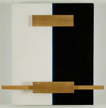 Satoru Sato - Senza titolo - 1992 olio su tela intavolata con applicazioni...