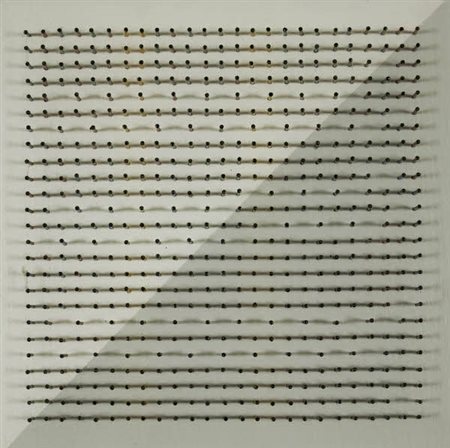 Cesar Andrade - Puntigrama 208 - 1993 Firma sul retro acrilico e chiodi su...