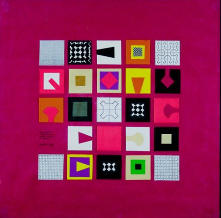 Bruno Munari, Variazione aleatorie sulla curva di Peano - 1968 Firma al...