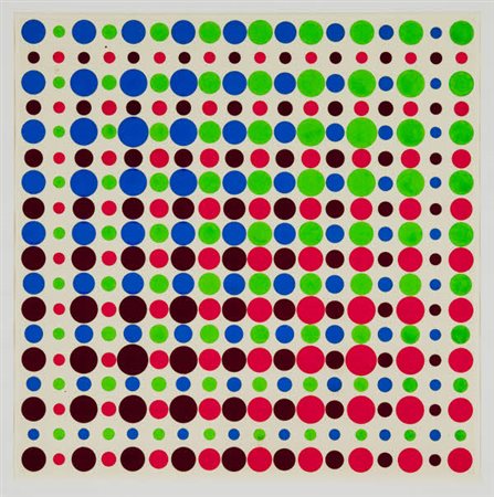 Francisco Sobrino - Senza titolo - 1959 tempera su carta cm. 28x28 Firma sul...