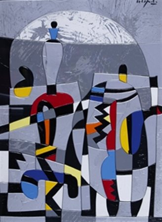 NESPOLO UGO (Mosso Santa Maria 1941) "Steel Life" Acrilici su legno cm. H:...