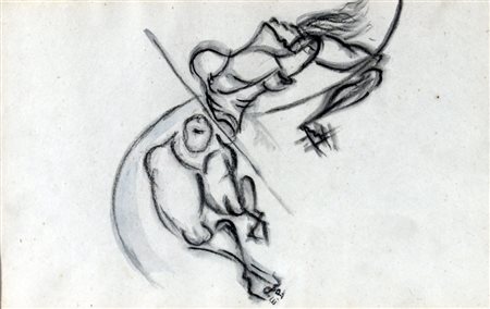 PRAMPOLINI ENRICO (Modena 1894 - Roma 1956) "Senza titolo" Tecnica mista su...