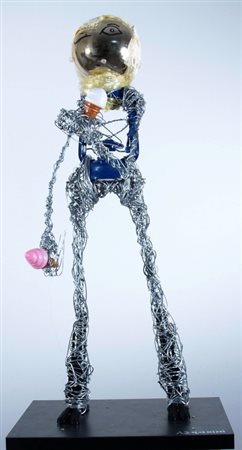 BOLOGNINI ALESSANDRO (Novara 1991) "Bambino con gelato" Scultura in ferro cm....