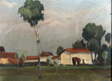 CARRA' CARLO (Quargnento 1881 - Milano 1966) "Paesaggio" 1925 Olio su...