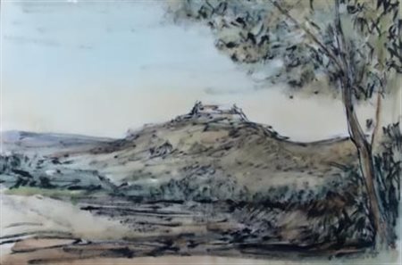 PURIFICATO DOMENICO (Fondi 1915 - Fondi 1984) "Paesaggio" 1967 Tecnica mista...