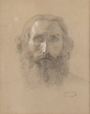 GIOVANNI BATTISTA QUADRONE<BR>Mondovì (CN) 1844 - 1898 Torino<BR>"Ritratto di uomo con barba"