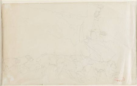 GIOVANNI BATTISTA QUADRONE<BR>Mondovì (CN) 1844 - 1898 Torino<BR>"Cacciatore con bracchi"