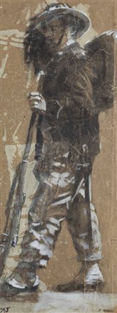 MARCO CALDERINI<BR>Torino 1850 - 1941<BR>"Bersagliere"