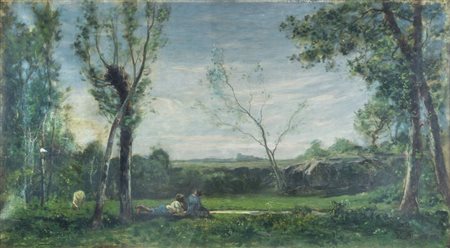 VITTORIO BUSSOLINO<BR>Torino 1853 - 1922<BR>"Paesaggio"