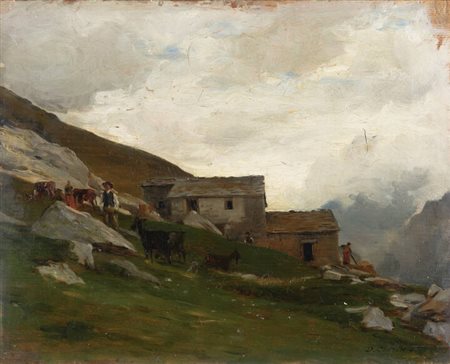 DEMETRIO COSOLA<BR>San Sebastiano Po (TO) 1851 - 1895 Chivasso (TO)<BR>"Nebbia in montagna"