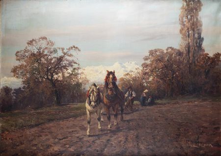 LEONARDO RODA<BR>Racconigi (CN) 1868 - 1933<BR>"L'aratura"