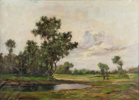 CESARE GHEDUZZI<BR>Crespellano (BO) 1894 - 1944 Torino<BR>"Paesaggio lacustre"