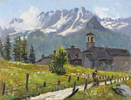 ETTORE OLIVERO PISTOLETTO<BR>Susa (TO) 1898 - 1981 Sanremo<BR>"Veduta a Ceresole Reale"