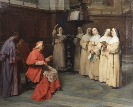 FRANCESCO BERGAMINI<BR>ROMA 1851 - 1900<BR>"Coro"