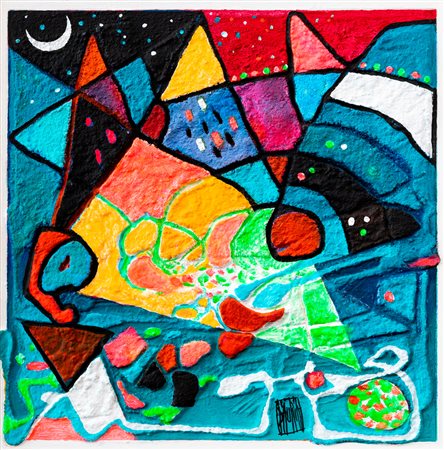 GAETANO D'AURIA (1948) - Paesaggio con triangolo