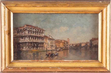 Emanuele Brugnoli (Bologna 1859 - Venezia 1944), “Canal Grande di Venezia”, 1914.