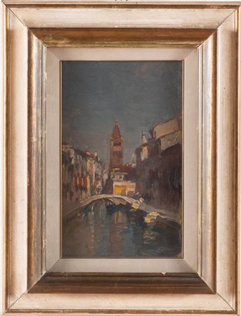 Emanuele Brugnoli (Bologna 1859 - Venezia 1944), “Veduta di  Venezia”, 1918