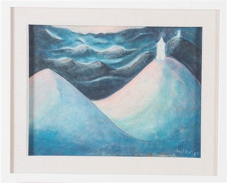 Daniele Degli Angeli (Cesena 1946), “Paesaggio tipico della scuola riminese visto da S. Giovanni