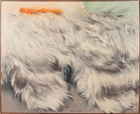 Mattia Moreni (Pavia 1920 - Brisighella 1999), “pelliccia-capra-campo con cuscino come un