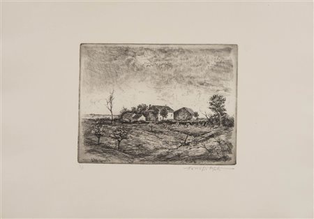 Nemesio Orsatti (Ferrara1912 - 1988), “Paesaggio”.