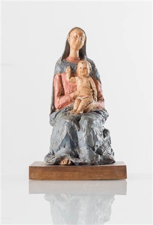 Cleto Tomba (Castel San Pietro Terme 1898 - Bologna 1987), “Madonna con bambino”.