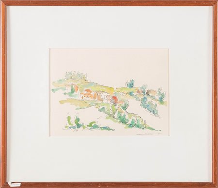 Leonardo Castellani (Faenza 1896 - Urbino 1984), “Paesaggio Marchigiano”, 1979.