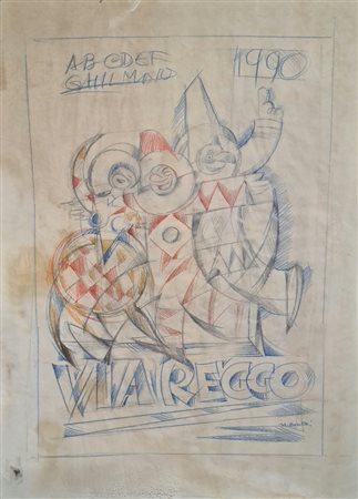 Bonetti Uberto - Manifesto Carnevale Viareggio, 1990