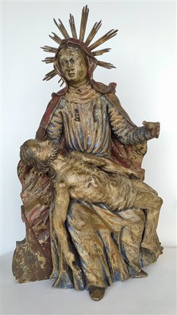 XXVII Secolo - Scultura in legno raffigurante la pietà