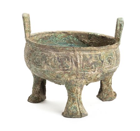 CONTENITORE RITUALE TRIPODE IN BRONZO, DING<br>Cina, dinastia Zhou Occidentali