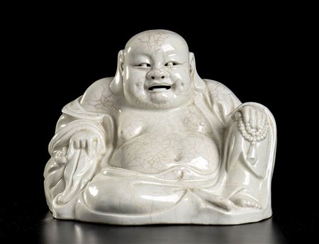 BUDAI IN PORCELLANA 'BLANC DE CHINE'<br>Cina, XX secolo