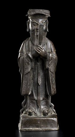 DIVINITÀ TAOISTA IN BRONZO<br>Cina, dinastia Qing