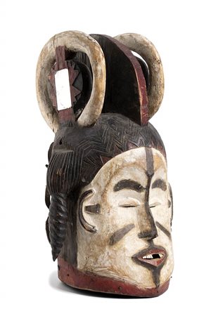 MASCHERA IN LEGNO DIPINTO<br>Nigeria, Igbo