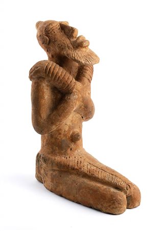 SCULTURA DJENNÉ DI FIGURA MASCHILE IN TERRACOTTA<br>Mali