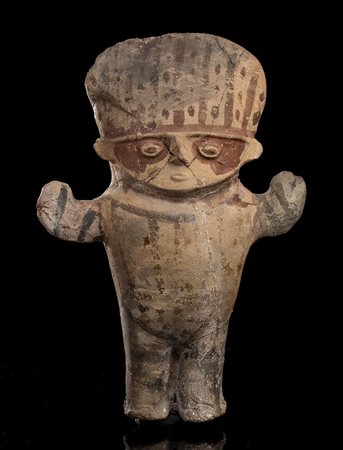FIGURA ANTROPOMORFA IN CERAMICA DIPINTA, COCHIMILCO<br>Perù, cultura Chancay