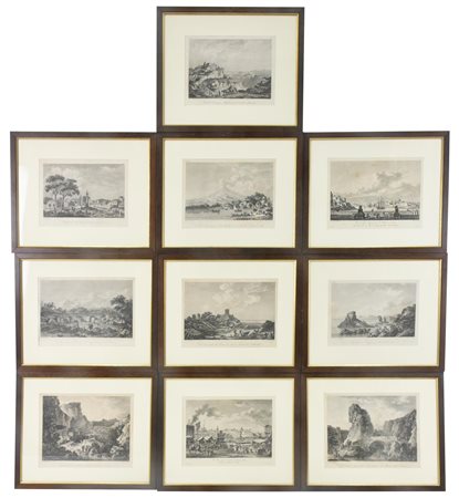 Autori vari LOTTO DI 10 STAMPE raffiguranti varie vedute: Catanzaro, Val di...