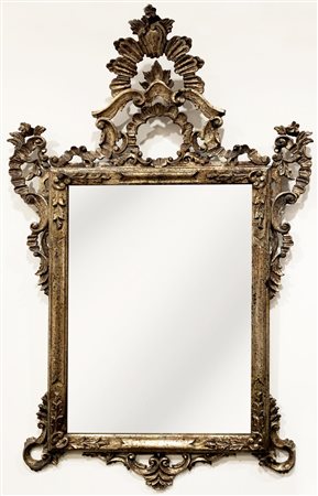 SPECCHIO DA CAMINO specchio in legno scolpito e meccato, in stile Luigi XV cm...