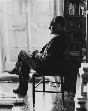 Federico Garolla (1925-2012)  - Ivy Nicholson dipinge Alberto Moravia, years 1950