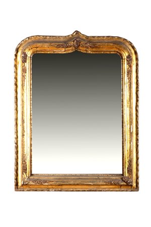 Specchiera sagomata in legno e stucco dorato, secolo XIX