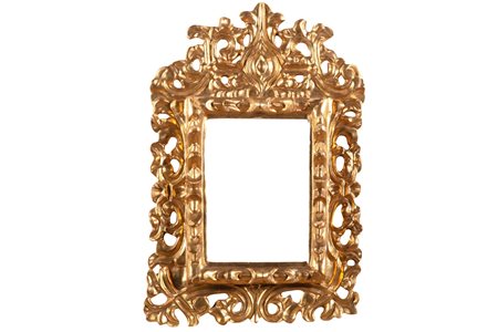 Cornice in legno intagliato e dorato, Spagna secolo XVI - XVII
