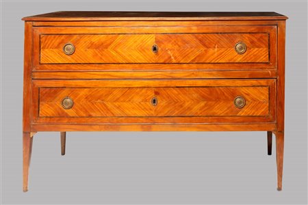 Comò Luigi XVI, con intarsi a filettaure ebanizzate e due cassetti