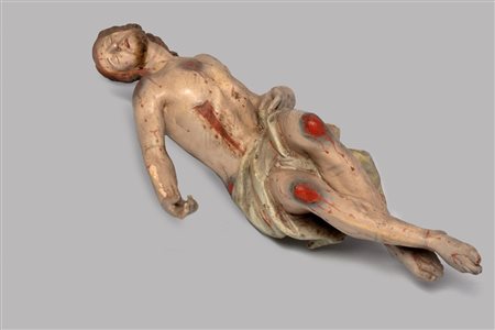 Cristo in legno laccato policromo, secolo XVIII