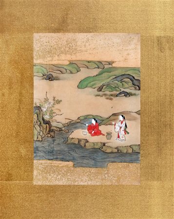Dipinto raffigurante paesaggio, scuola di Kano, Giappone secoli XVIII-XIX