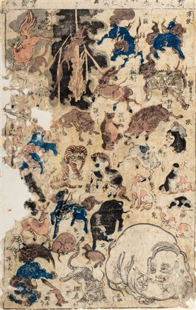 Stampa raffigurante animali, Giappone periodo Meiji