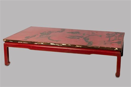 Tavolo in lacca rossa, Cina secoli  XIX-XX 