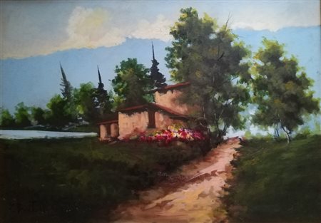 FRANCO BERTULLI (1932-2001) – Paesaggio campagna bresciana