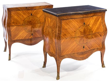 Coppia di cassettoni in legno di rosa, Napoli, metà del XVIII secolo con...