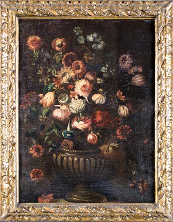 Scuola Toscana del XVII secolo, Natura morta di fiori In corniceolio su tela,...