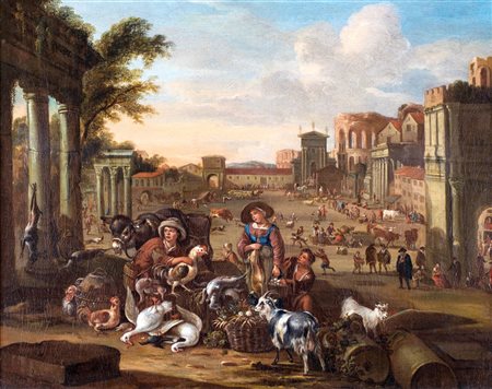 Michiel Carrée, Mercato di Campo Vaccino Traccia di firma in basso a...